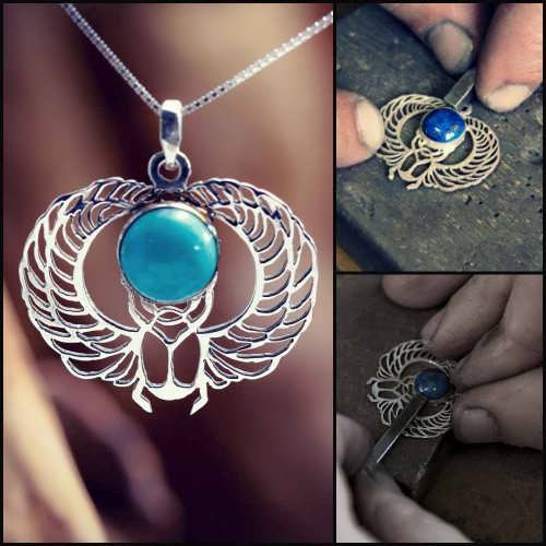 Winged Scarab Silver