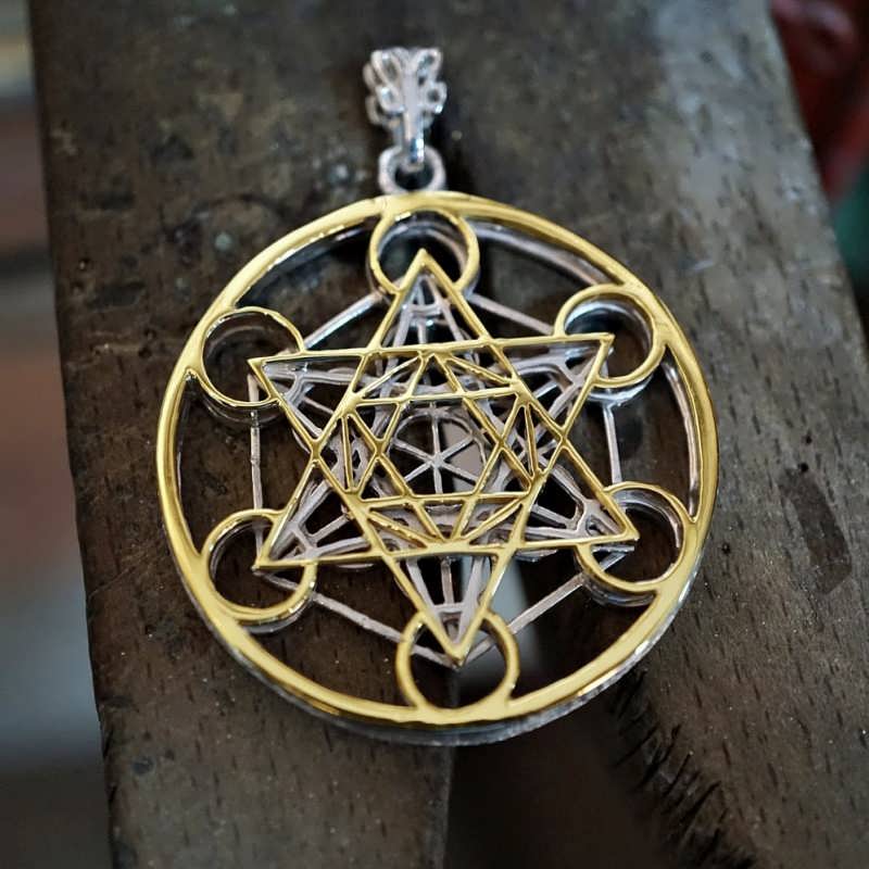 Metatron Cube 24K Gold and Silver