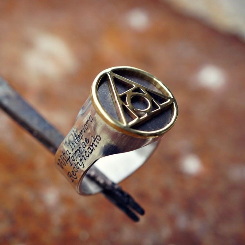 Philosopher's
                                Stone Ring Silver and Gold