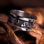 Diligo Ergo Sum Ring Silver (wide)