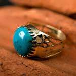 Egyptian Lotus ring gold with Turquoise