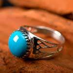 Egyptian Lotus ring silver with Turquoise