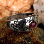 Lotus ring silver with Garnet