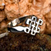 Tibetanischer Knoten Ring Silber