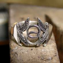 Vesica Pisces Ring Silver