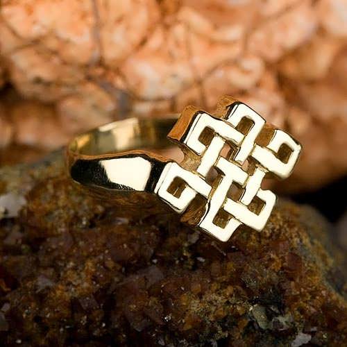 Tibetan Knot Ring Gold