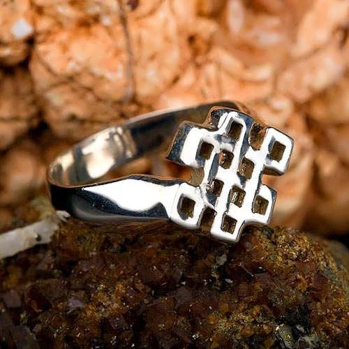 Tibetanischer Knoten Ring Silber
