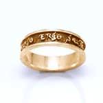 Diligo Ergo Sum ring gold (narrow)
