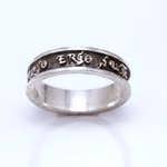 Diligo Ergo Sum ring silver (narrow)