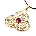 Key of love gold with Amethyst