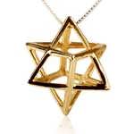 Pendentif Merkaba grand or