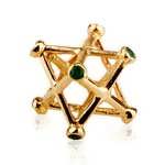 Inlaid merkaba gold medium with Emerald