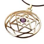 Star of David Mandala gold with Amethyst