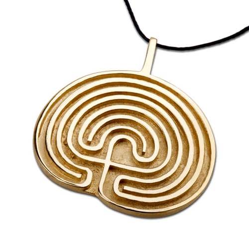 Labyrinthe pendentif or