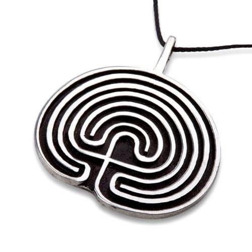 Labyrinthe pendentif argent