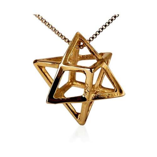 Pendentif Merkaba moyen or