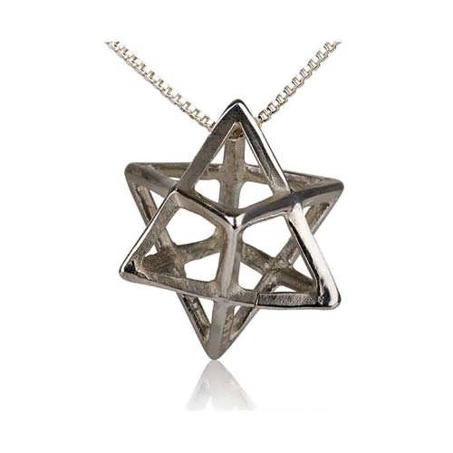 Merkaba Anhänger Medium, Silber