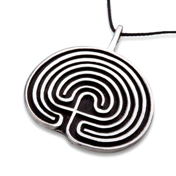 Labyrinth Pendant Silver - Labyrinth Pendant Sterling Silver