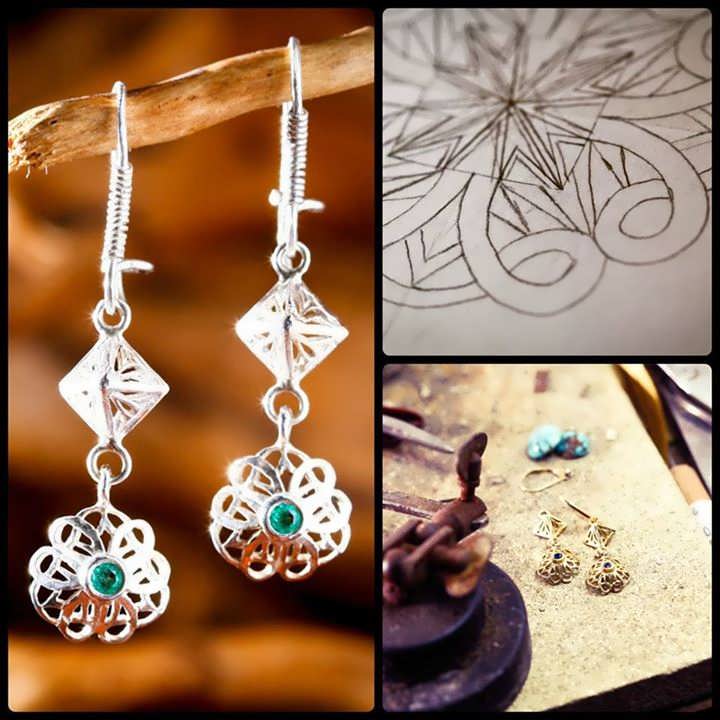 New Nefertiti Lotus Earrings
